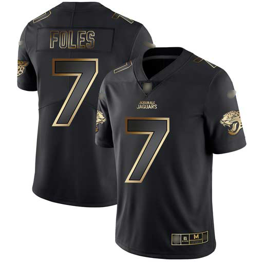 Nike Jacksonville Jaguars #7 Nick Foles Black Gold Men Stitched NFL Vapor Untouchable Limited Jersey